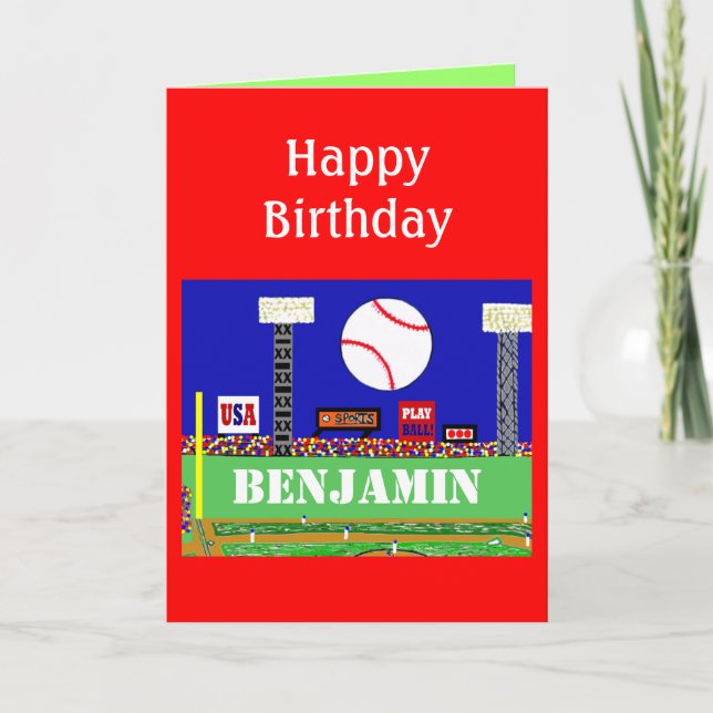 Nouvelle Enfants Baseball Bonne carte d'anniversai (Devant)