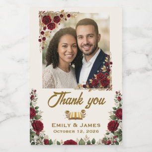 Nouvelle Étiquette De Mariage Photo Rose De New Yo