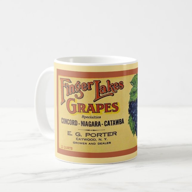 Nouvelle Étiquette de Mug Finger Lakes de New York (Devant gauche)