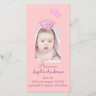 nouvelle fille photo moderne Faire-part de naissan