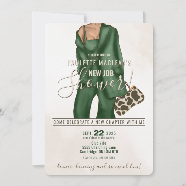 Nouvelle invitation à la douche d'emploi (Devant)