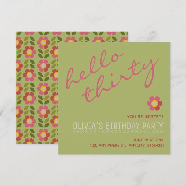 Nouvelle invitation de fête d'anniversaire | Carte (Devant / Derrière)