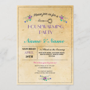 Nouvelle invitation florale clé douce pour une mai