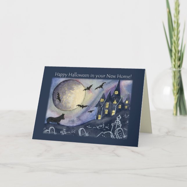 Nouvelle maison à Halloween, corgi chien carte Hal (Devant)