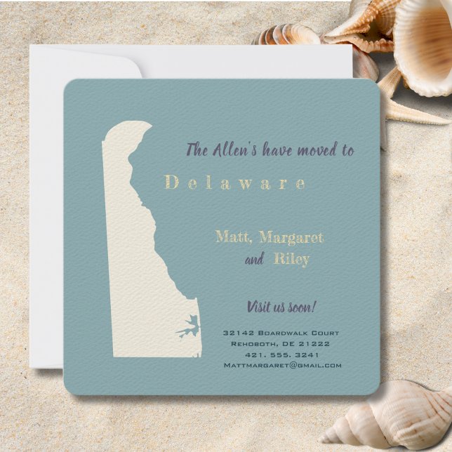 Nouvelle maison Delaware Moving Faire-part Carte p (Moving to Delaware? Send your friends and family a beautiful personalized announcement!)