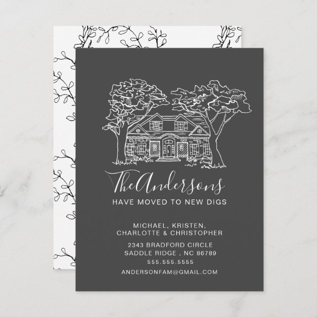 Nouvelle maison | Faire-part de déplacement (Devant / Derrière)