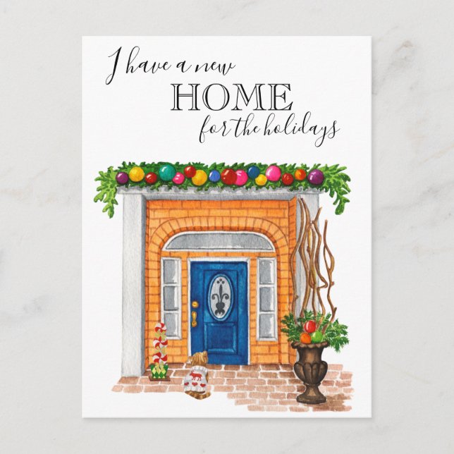 Nouvelle maison Porte de Noël Moving Faire-part (Devant)