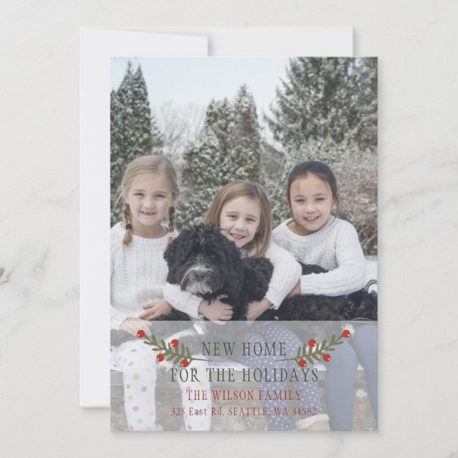 Nouvelle Maison Pour Les Vacances Faire-part Photo (Devant)