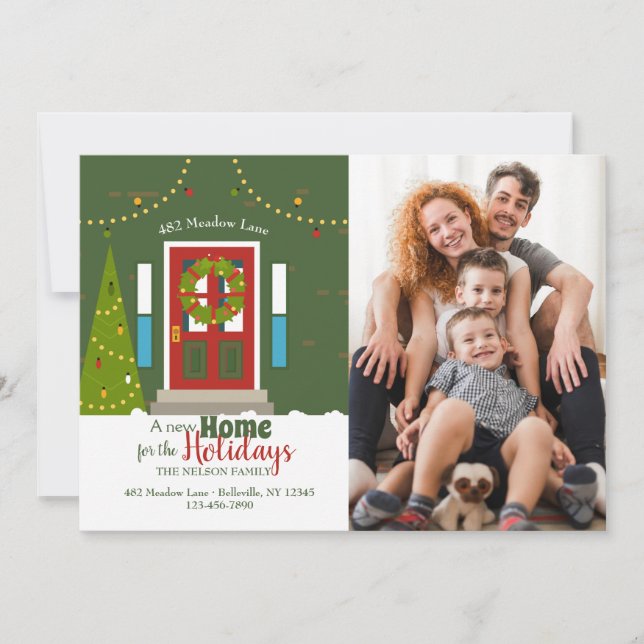 Nouvelle maison pour Noël Carte de vacances photo (Devant)