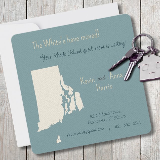 Nouvelle maison Rhode Island Moving Faire-part Car (Moving to Rhode Island? Send your friends and family a beautiful personalized announcement!)