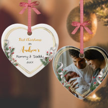 Nouvelle maman papa Holly & Pine Cadre photo or en