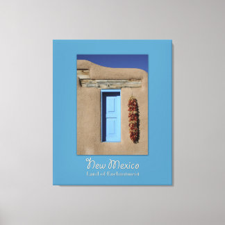 Nouvelle-Mexique Bleu Fenêtre Toile Enveloppée
