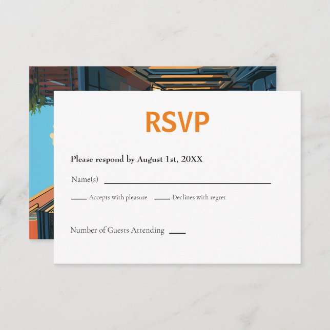 Nouvelle-Orléans Louisiane RSVP Card Retro (Devant / Derrière)