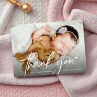 Nouvelle Photo de Bébé Fille Merci Cœur Naissance