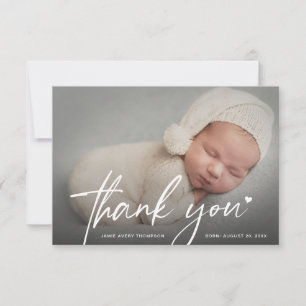 Nouvelle photo de bébé Merci Cœur Naissance modern