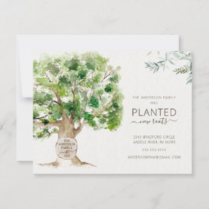 Nouvelle racine Faire-part de déplacement de chêne