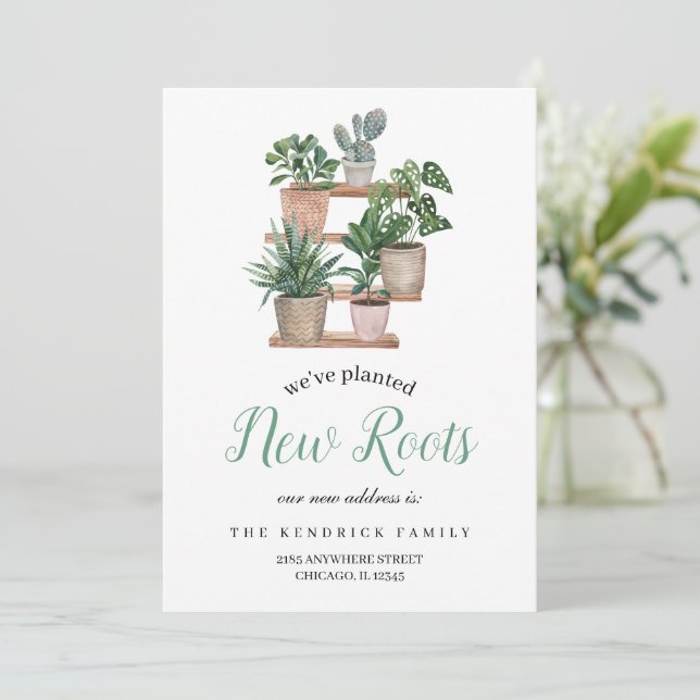 Nouvelle racine plantée Nouvelle Faire-part d'adre (Debout devant)