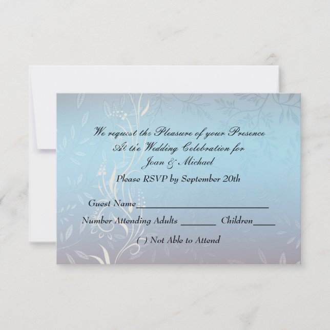 Nouvelle RSVP de mariage Bleu (Devant)