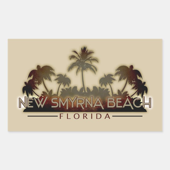 Nouvelle Smyrna Beach Floride autocollant palmier (Devant)