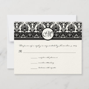 Nouvelle taille Carte de réponse du Mariage noir D