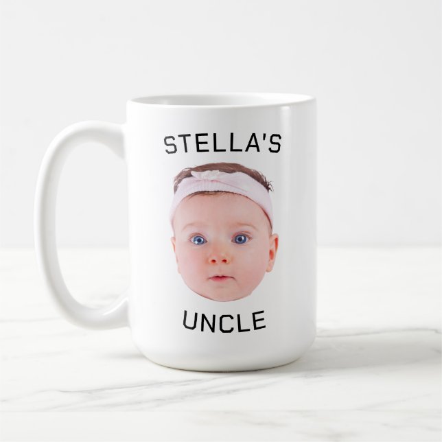 Nouvelle Tasse Cadeau Oncle, Personnalisé Baby Fac (Gauche)