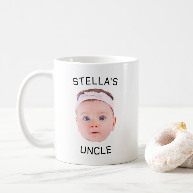 Nouvelle Tasse Cadeau Oncle, Personnalisé Baby Fac (Avec donut)
