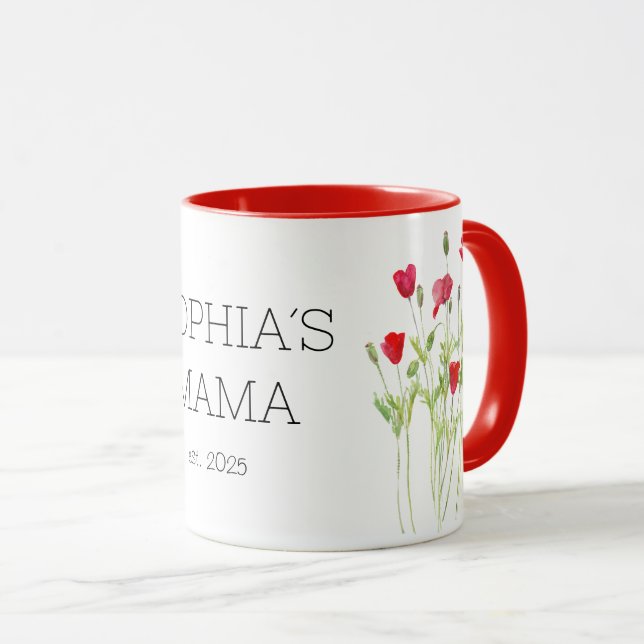Nouvelle tasse de maman, pavots rouges (Devant droit)