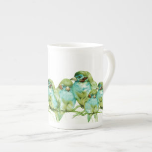 NOUVELLE TASSE D'INSÉPARABLE DE PORCELAINE TENDRE