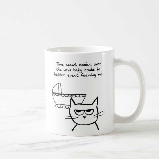 Nouvelle tasse drôle de maman - le chat est jaloux (Droite)