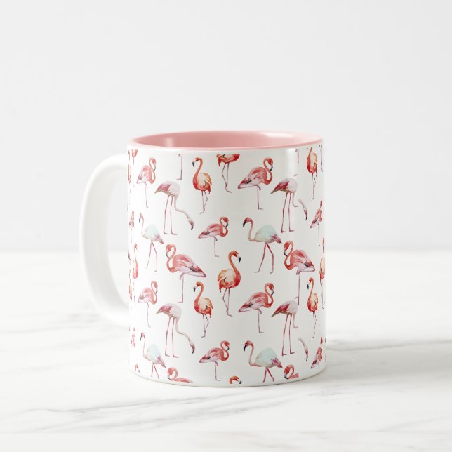 NOUVELLE tasse russe de "фламинго" de Flamant rose (Devant gauche)