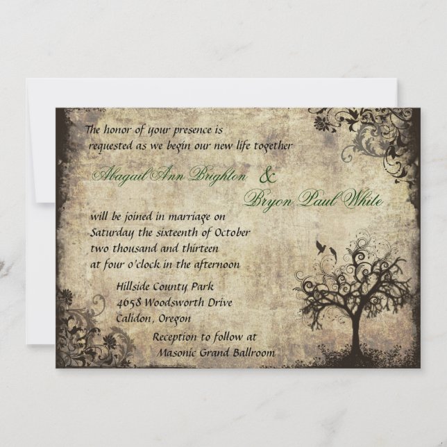 Nouvelle vie Vintage Mariage Invitation (Devant)