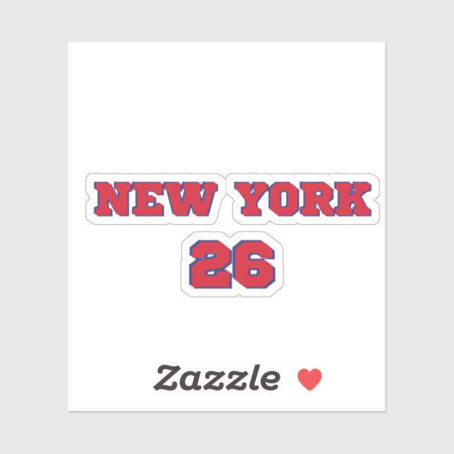 Nouvelle York 26 Autocollant Esprit Athlétique - N (Feuille)