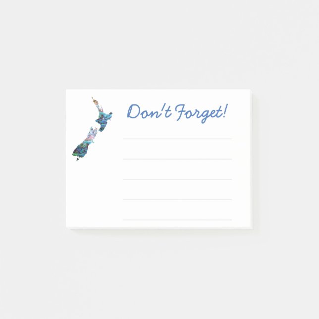 NOUVELLE-ZÉLANDE CARTE PAUA POST-IT NOTES (Devant)
