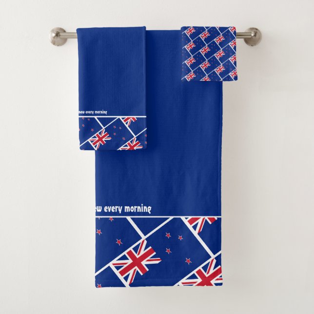 NOUVELLE ZÉLANDE DRAPEAU Personnalisé Écriture BLE (En situation)