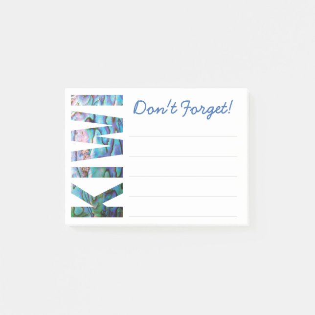 NOUVELLE-ZÉLANDE KIWI PAUA NOTES POST-IT (Devant)