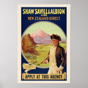 Nouvelle-Zélande Poster vintage direct 1931