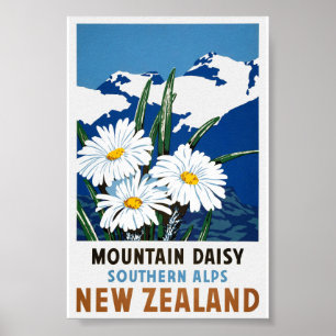 Nouvelle-Zélande Poster Vintage voyage restauré