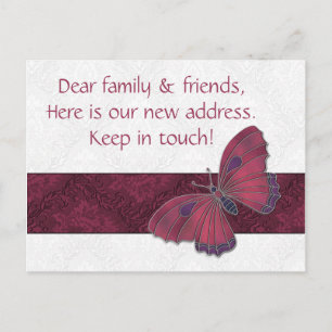 Nouvelles cartes d'adresse invités Brocart papillo