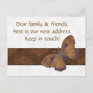 Nouvelles cartes d'adresse invités Papillon Brocar