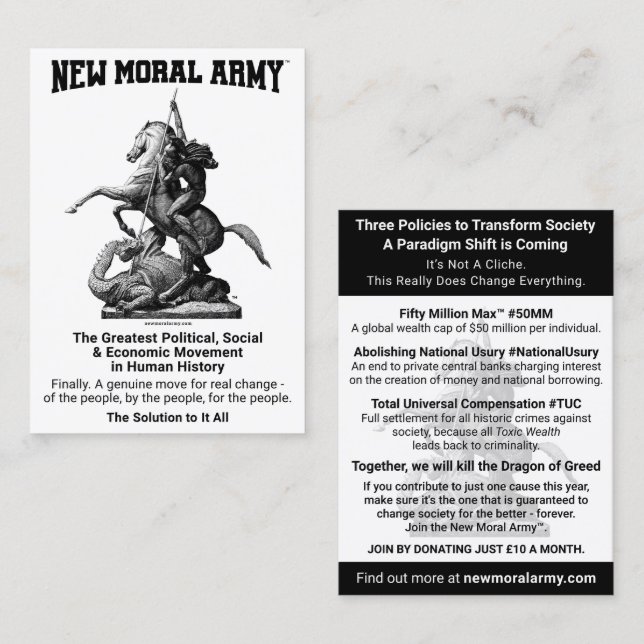 Nouvelles cartes d'information Moral Army™ (100) (Devant / Derrière)