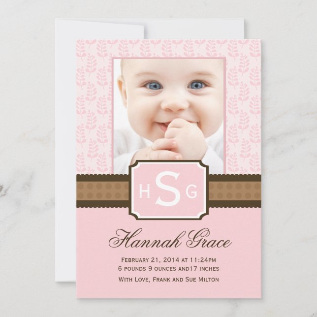 Nouvelles cartes Faire-part pour bébés (Devant)