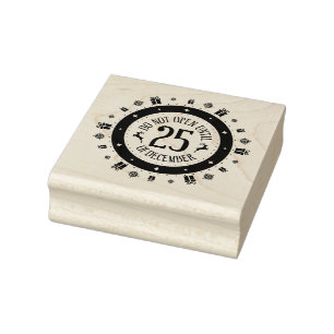 N'ouvrez pas avant le 25 décembre  Tampon en caout