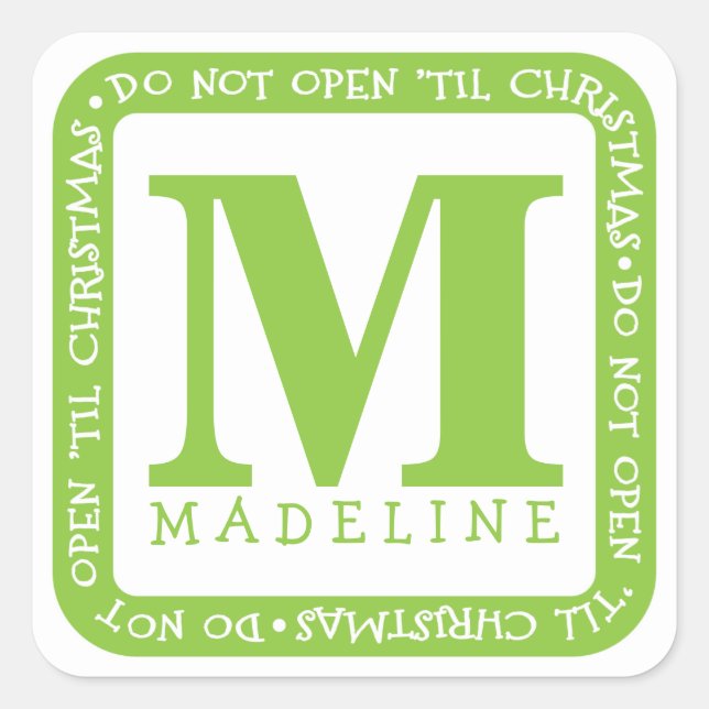 N'Ouvrez Pas Jusqu'À Noël Personnaliser Sticker Ca (Devant)