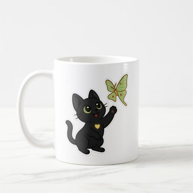 NovaCatAdventures  and Lunar Moth Frolics v2 mug (Gauche)