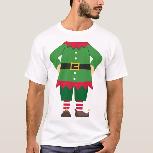 Novelty Boy Elf Christmas Fancy Dress T-Shirt (Devant)