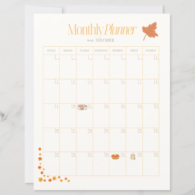 November Monthly Planner (Devant)