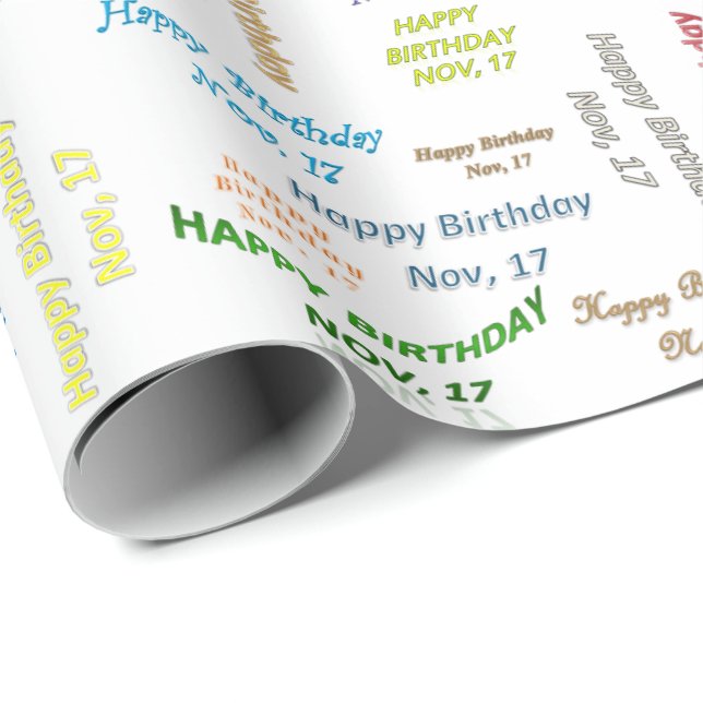 Novembre, 17 Anniversaire Cadeau Papier (Coin rond)