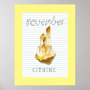 Novembre Birthstone Citrine 18x24 Poster de l'oeuv