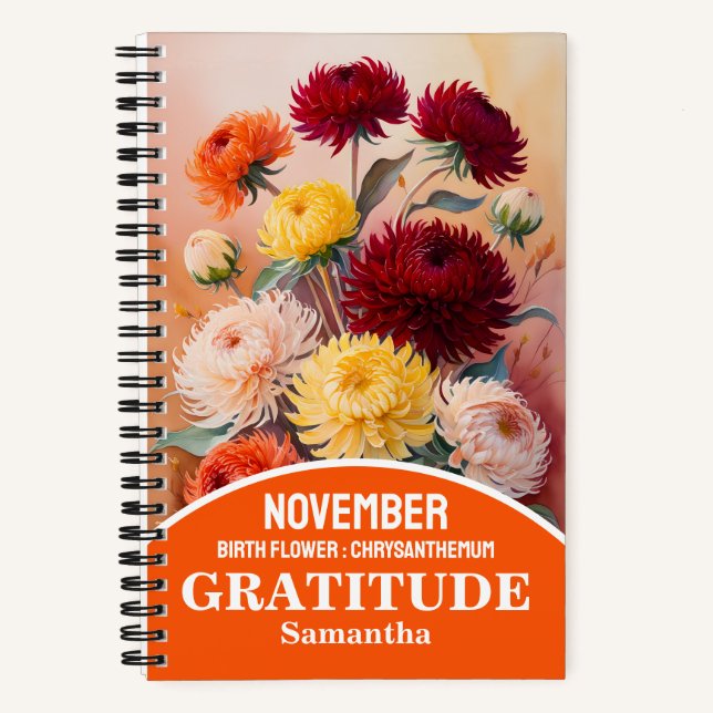 Novembre Mois de naissance Fleur Christian Journal (Recto)