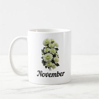Novembre Mug Fleur de naissance, Mug Fleur d'anniv
